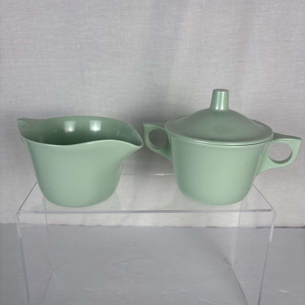 Mint Green Melamine Sugar and Creamer Set Unbranded